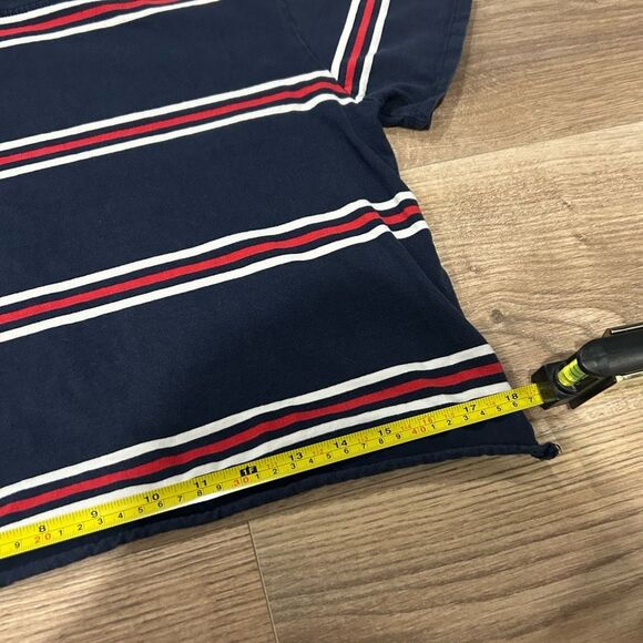 BRANDY MELVILLIE Womans Red And Blue Stripe Cropped Shirt - Picture 8 of 8